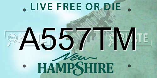 A557TM New Hampshire License Plate