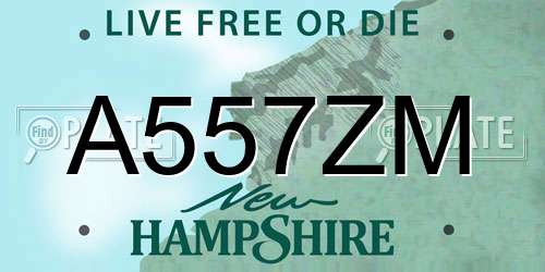 A557ZM New Hampshire License Plate