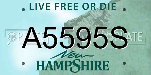 A5595S New Hampshire License Plate