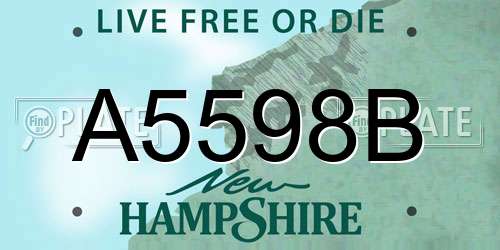 A5598B New Hampshire License Plate