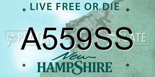 A559SS New Hampshire License Plate