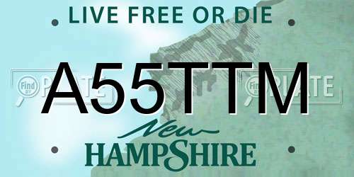 A55TTM New Hampshire License Plate