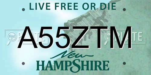 A55ZTM New Hampshire License Plate