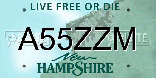 A55ZZM New Hampshire License Plate