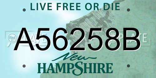 A56258B New Hampshire License Plate