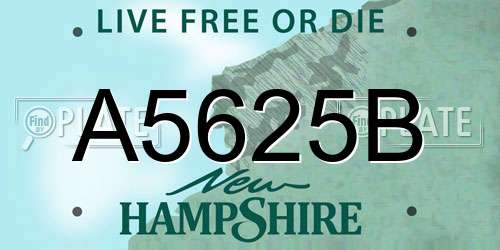 A5625B New Hampshire License Plate