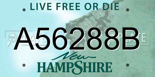 A56288B New Hampshire License Plate