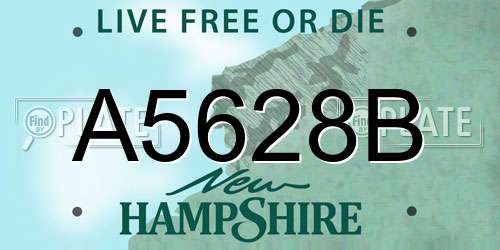 A5628B New Hampshire License Plate