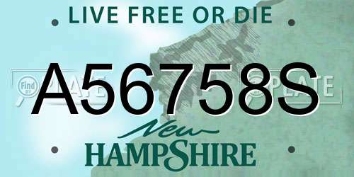 A56758S New Hampshire License Plate