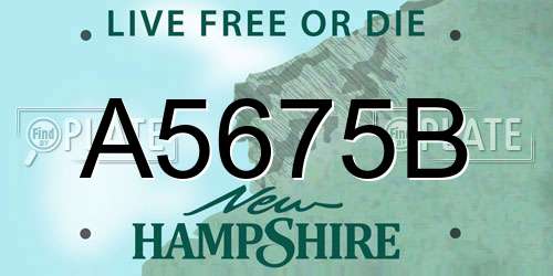 A5675B New Hampshire License Plate