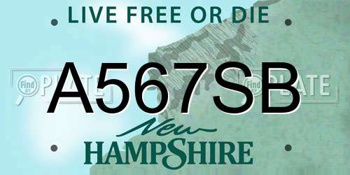 A567SB New Hampshire License Plate