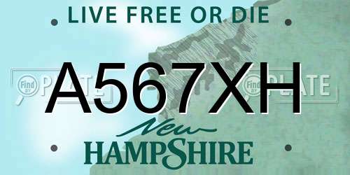 A567XH New Hampshire License Plate