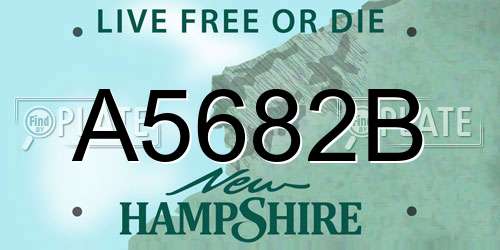 A5682B New Hampshire License Plate