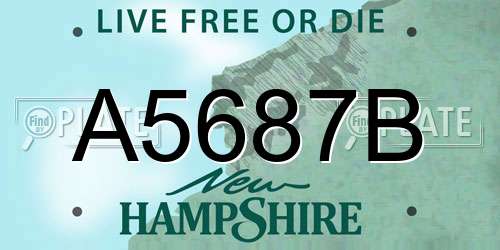 A5687B New Hampshire License Plate