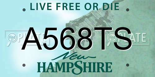 A568TS New Hampshire License Plate