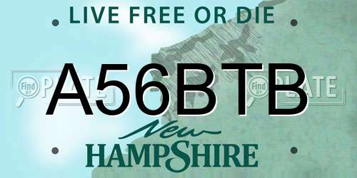 A56BTB New Hampshire License Plate