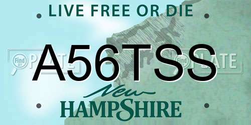 A56TSS New Hampshire License Plate