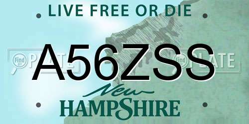 A56ZSS New Hampshire License Plate