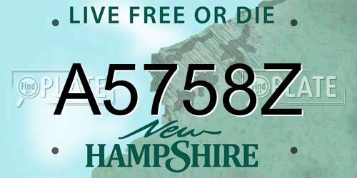 A5758Z New Hampshire License Plate
