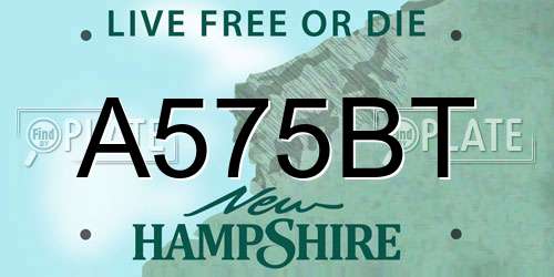A575BT New Hampshire License Plate