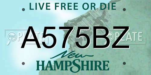 A575BZ New Hampshire License Plate