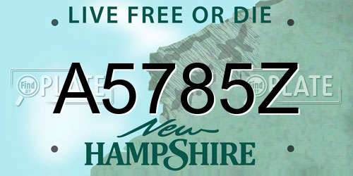 A5785Z New Hampshire License Plate