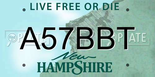A57BBT New Hampshire License Plate