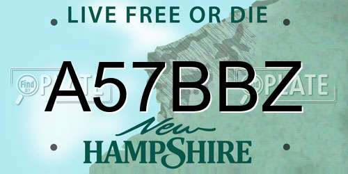 A57BBZ New Hampshire License Plate