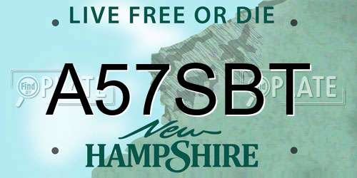 A57SBT New Hampshire License Plate