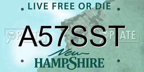 A57SST New Hampshire License Plate