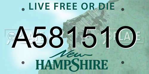 A58151O New Hampshire License Plate