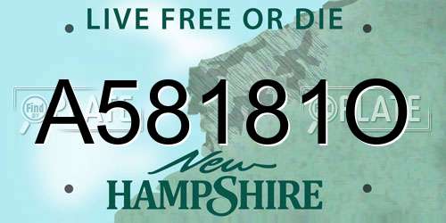 A58181O New Hampshire License Plate
