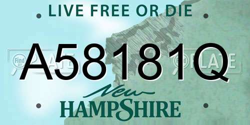 A58181Q New Hampshire License Plate