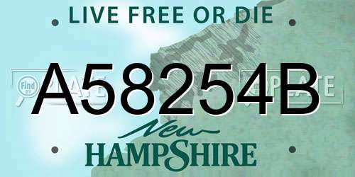 A58254B New Hampshire License Plate