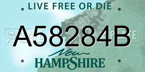 A58284B New Hampshire License Plate