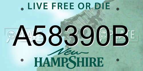 A58390B New Hampshire License Plate