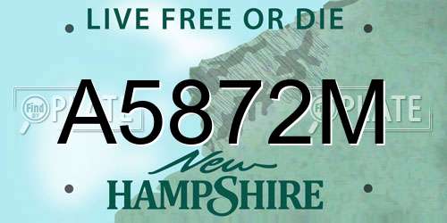 A5872M New Hampshire License Plate
