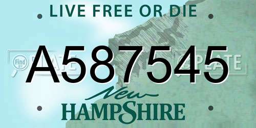 A587545 New Hampshire License Plate