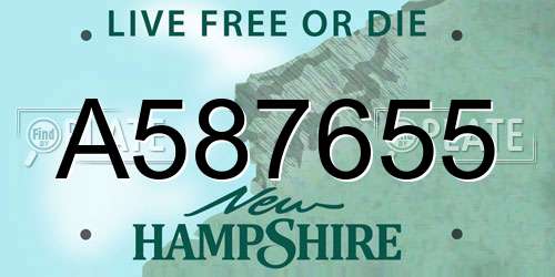 A587655 New Hampshire License Plate