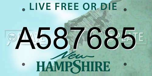 A587685 New Hampshire License Plate