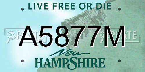 A5877M New Hampshire License Plate