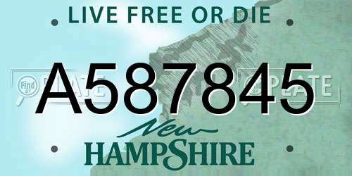 A587845 New Hampshire License Plate