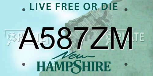 A587ZM New Hampshire License Plate