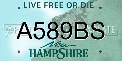 A589BS New Hampshire License Plate