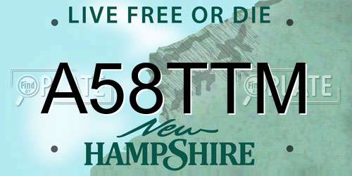A58TTM New Hampshire License Plate