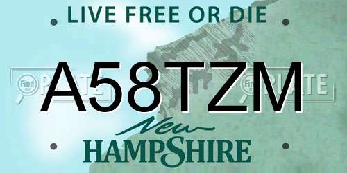 A58TZM New Hampshire License Plate