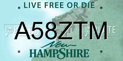A58ZTM New Hampshire License Plate