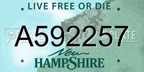 A592257 New Hampshire License Plate