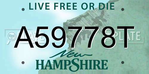 A59778T New Hampshire License Plate