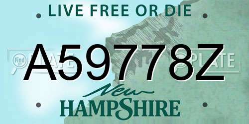 A59778Z New Hampshire License Plate